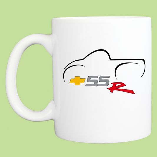 Coffee Mug: Chevy SSR Logo  11 OR 15 OZ- White - FREE SHIPPING