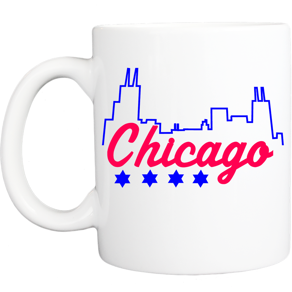 Coffee Mug: Chicago-Chicago Skyline Logo  11 OR 15 OZ- White - FREE SHIPPING