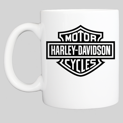 Coffee Mug: HARLEY DAVIDSON LOGO Logo 11 OR 15 OZ - White - FREE SHIPPING
