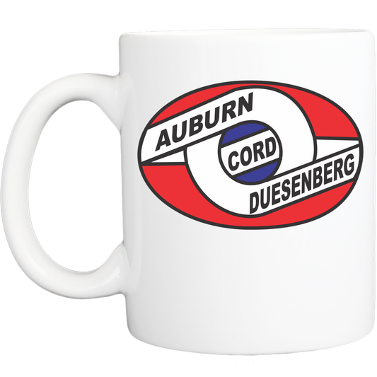 Coffee Mug: Vintage Auburn / Cord / Duesenberg Logo - White - FREE SHIPPING