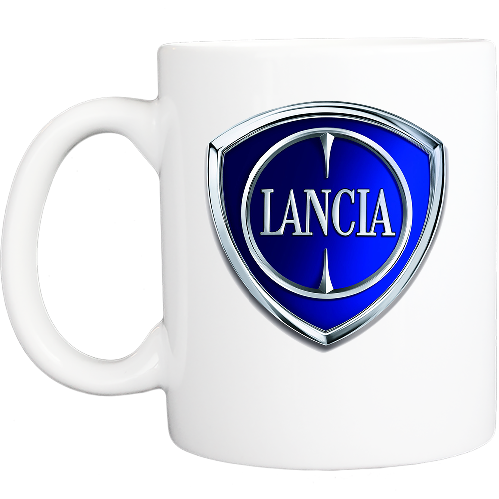 Coffee Mug: Lancia Logo - White - FREE SHIPPING