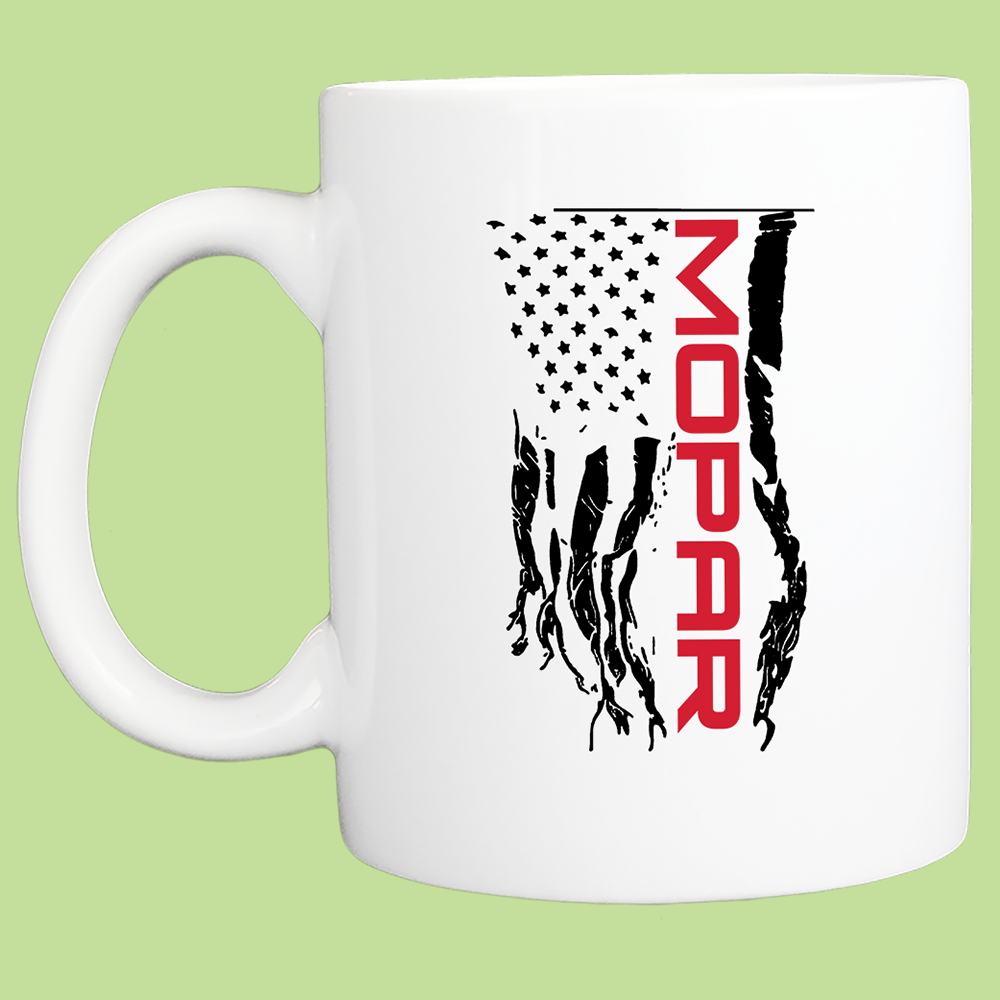 Coffee Mug: Mopar Flag Logo - 11 or 15 Oz - FREE SHIPPING
