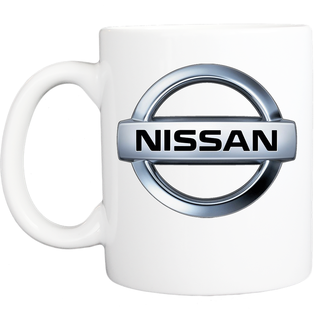 Coffee Mug: Nissan Logo - 11 or 15 Oz with Box - White - FREE SHIPPING