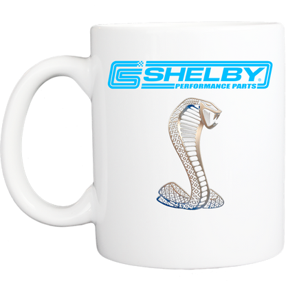 Coffee Mug: Shelby Cobra Logo - White - FREE SHIPPING