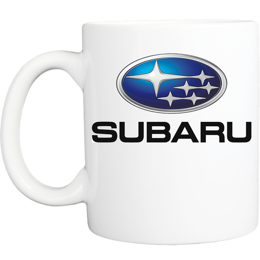 Coffee Mug: Subaru Logo - White - FREE SHIPPING
