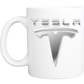 Coffee Mug: Tesla Logo - White - FREE SHIPPING