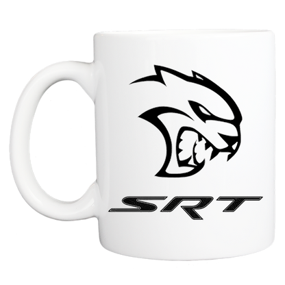 Coffee Mug: Dodge Hellcat SRT Logo - White - FREE SHIPPING