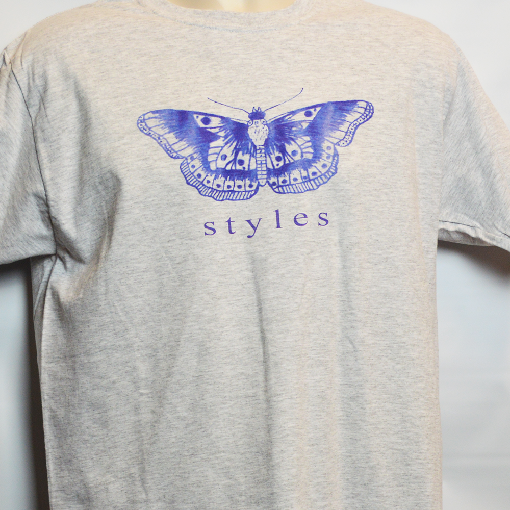 Short Sleeve T-Shirt: Harry Styles Butterfly - Mens - M - Gray - FREE SHIPPING