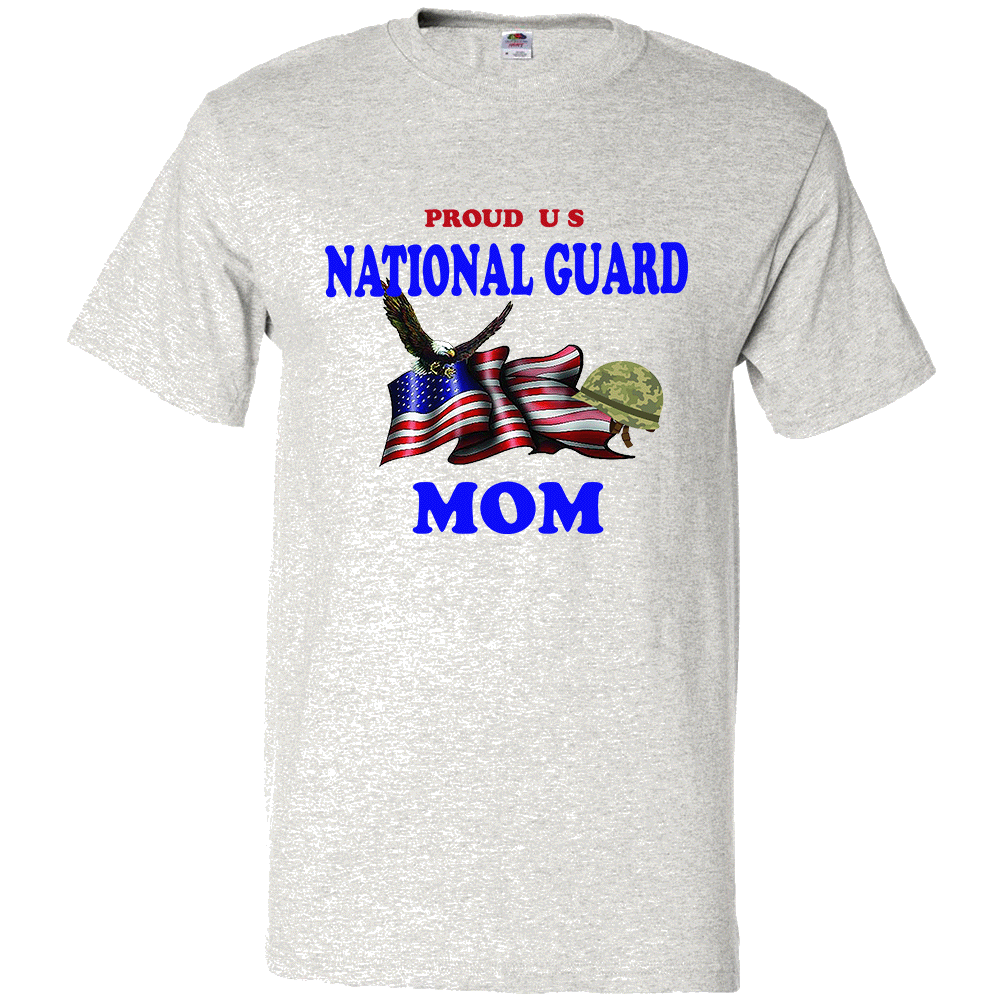 Short Sleeve T-Shirt: "Proud U.S. National Guard Mom" (GMOM) - FREE SHIPPING