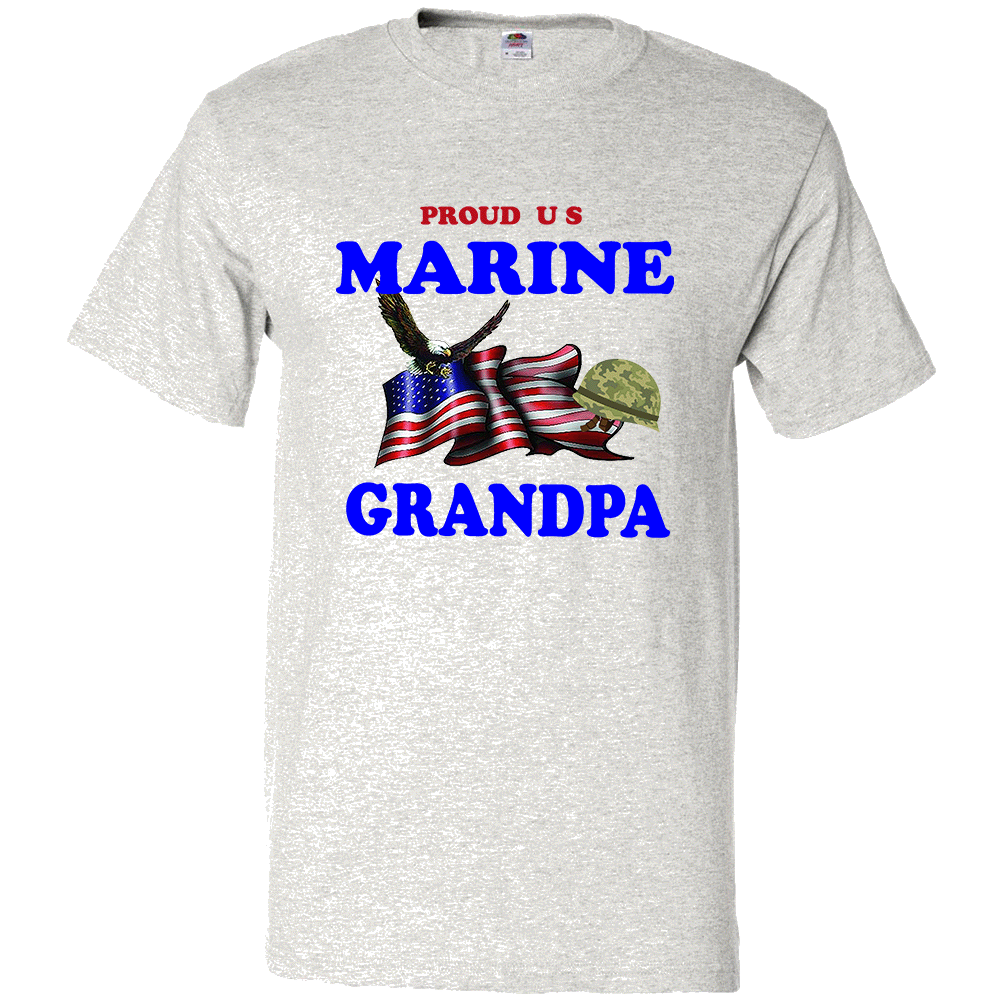 Short Sleeve T-Shirt: "Proud U.S. Marine Grandpa" (MGPA) - FREE SHIPPING