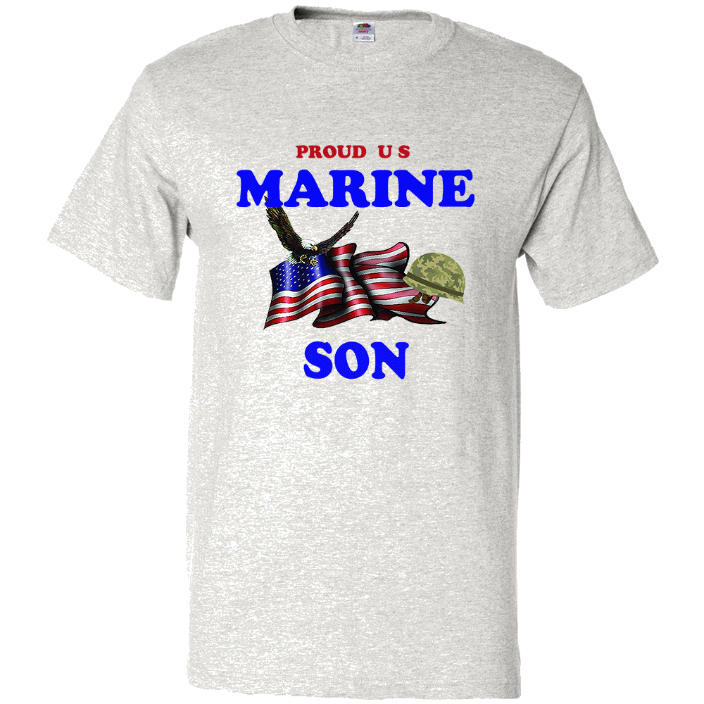 Short Sleeve T-Shirt: "Proud U.S. Marine Son" (MSON) - FREE SHIPPING