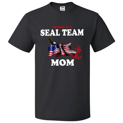 Short Sleeve T-Shirt: "Proud U.S. Seal Team Mom" (SMOM) - FREE SHIPPING