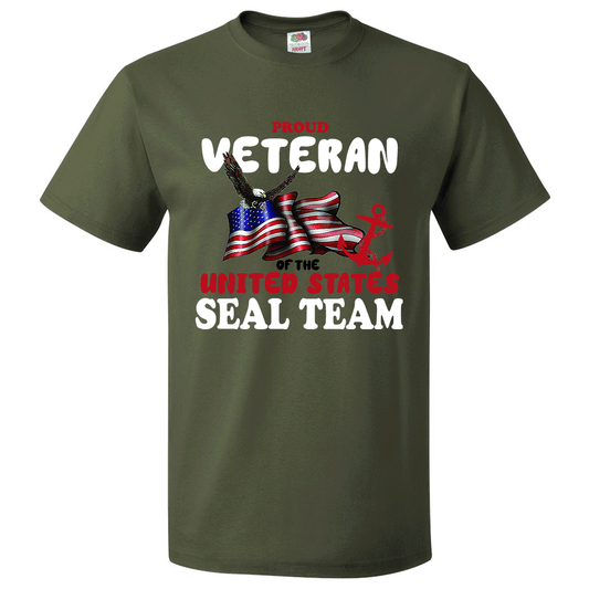Short Sleeve T-Shirt: "Proud U.S. Seal Team Veteran" (SVET) - FREE SHIPPING
